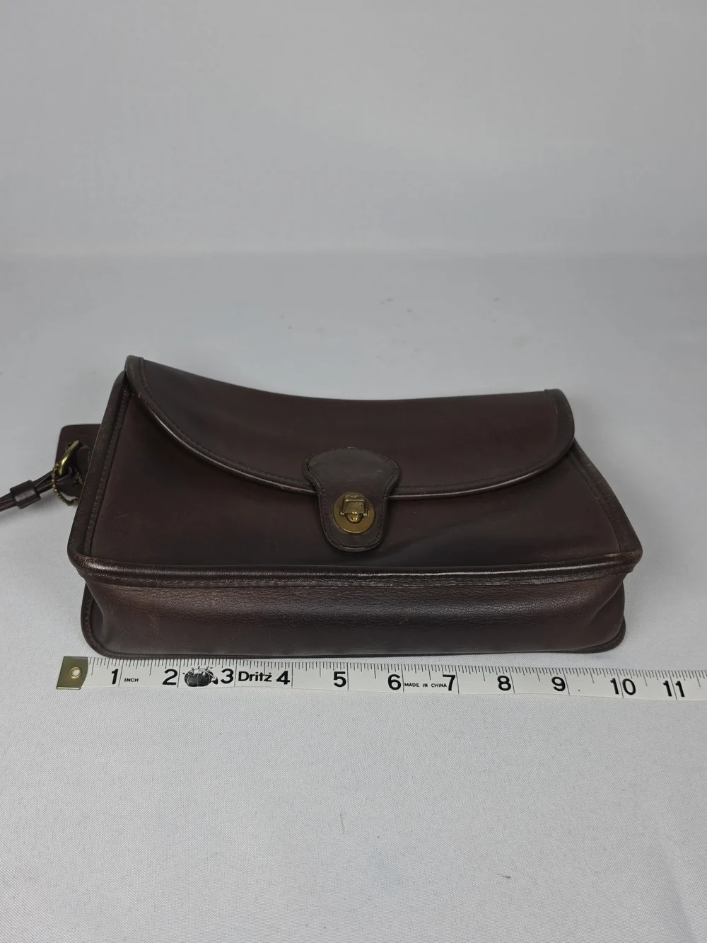 COACH Vintage Brown Leather Men’s Turnlock Clutch Wristlet Bag 9971 USA M OS